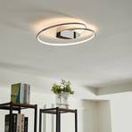 Lindby LED ceiling lamp Joline, 46 cm, chrome-coloured, metal