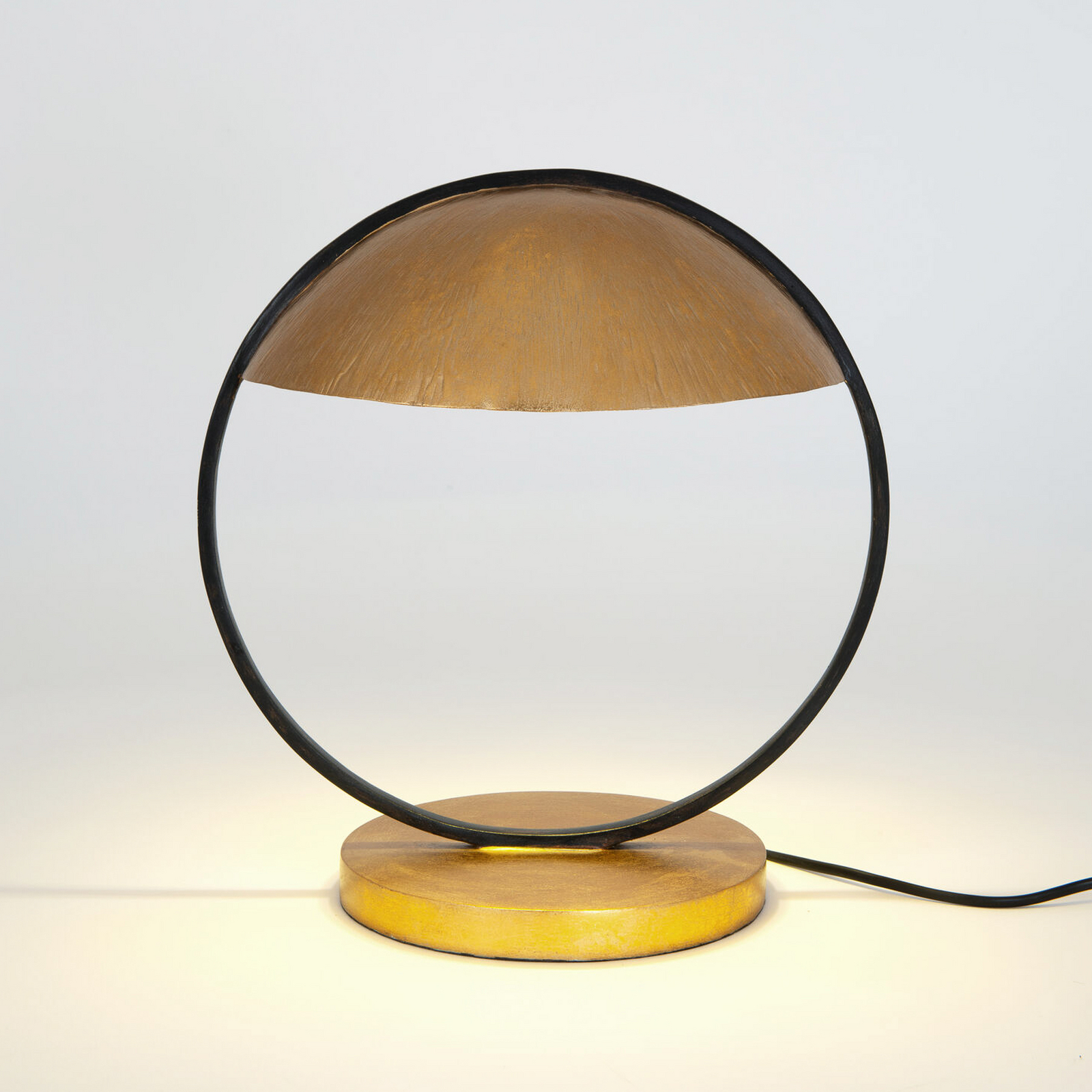 Bordlampe MEZZADORA, gull/svart, høyde 35 cm, metall, 2 x G9