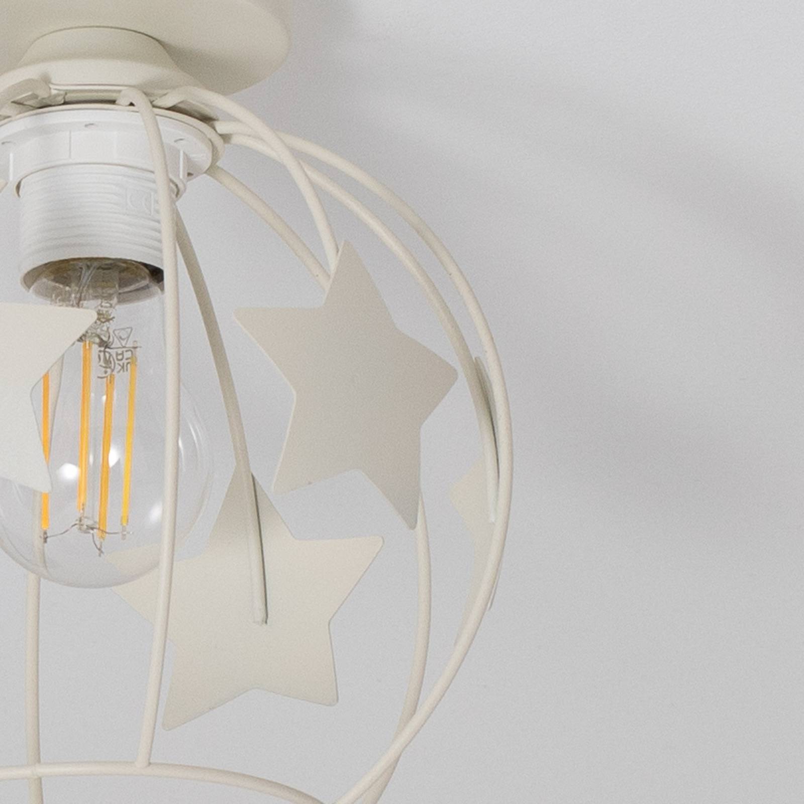 Lampa sufitowa Stars, kolor piaskowy, metal, Ø 21 cm