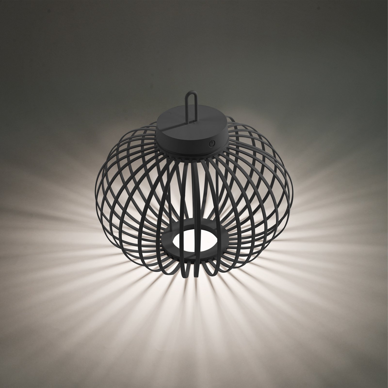 JUST LIGHT. Akuba LED uzlādējama galda lampa melna 33 cm bambusa krāsas