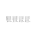 ferm LIVING Verre Ripple Small, transparent, 60 ml, verre, set de 4 pièces