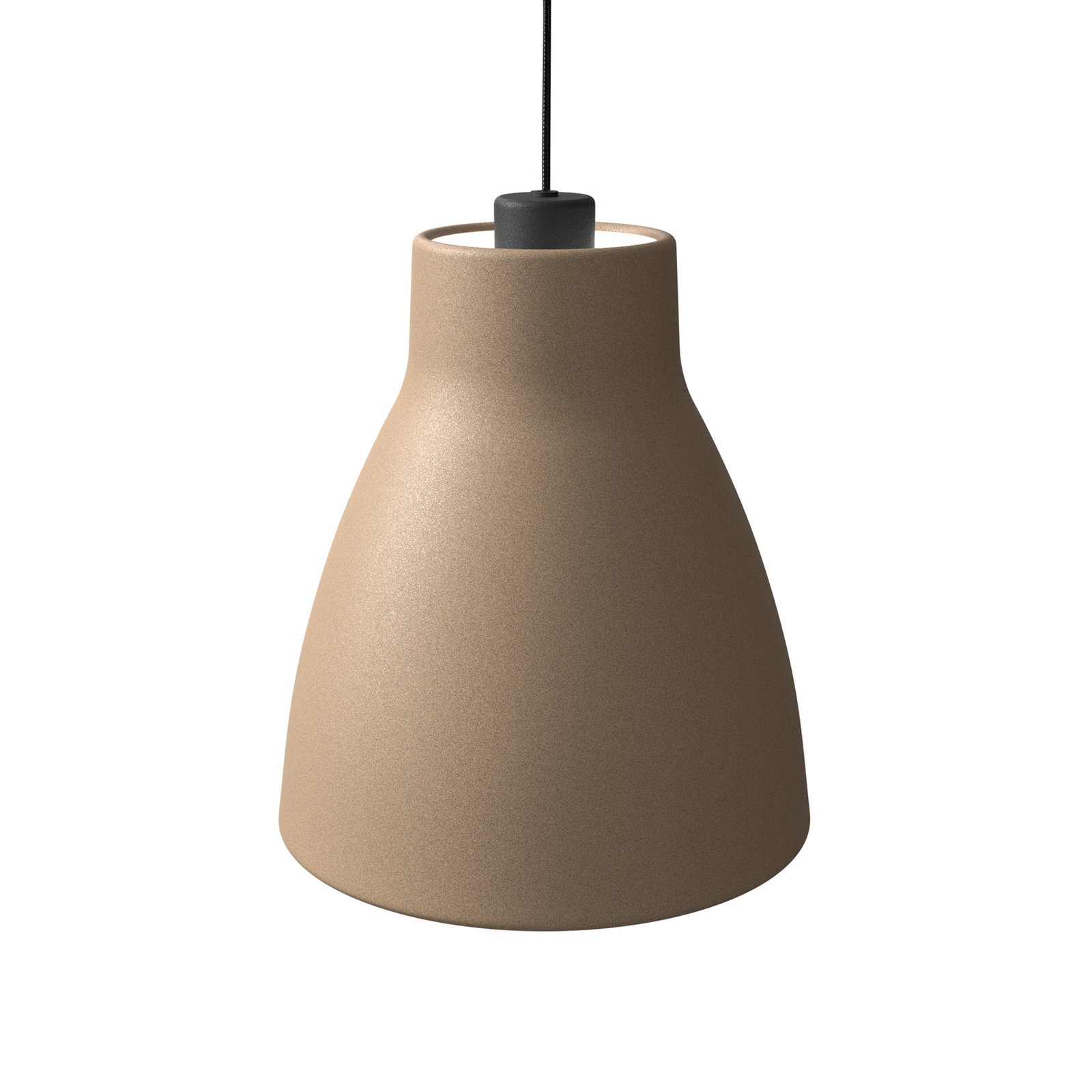 Gong pendant light with metal shade