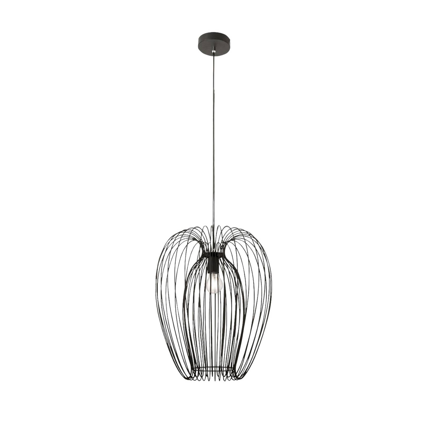 Hängeleuchte Camp, Ø 40 cm, schwarz, Drahtkorb