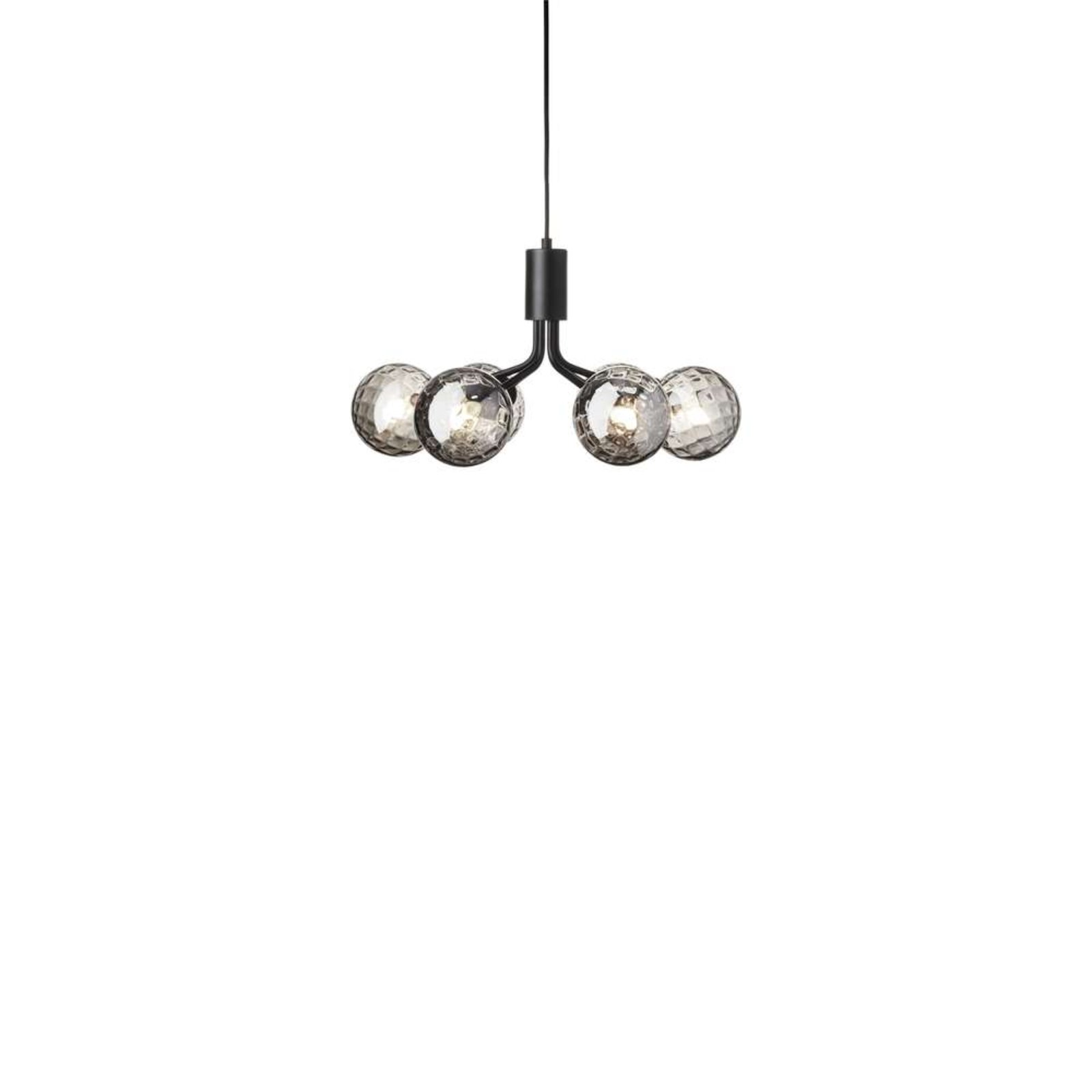 Nuura Pendelleuchte Apiales 6, Ø 50 cm, schwarz/rauchgrau