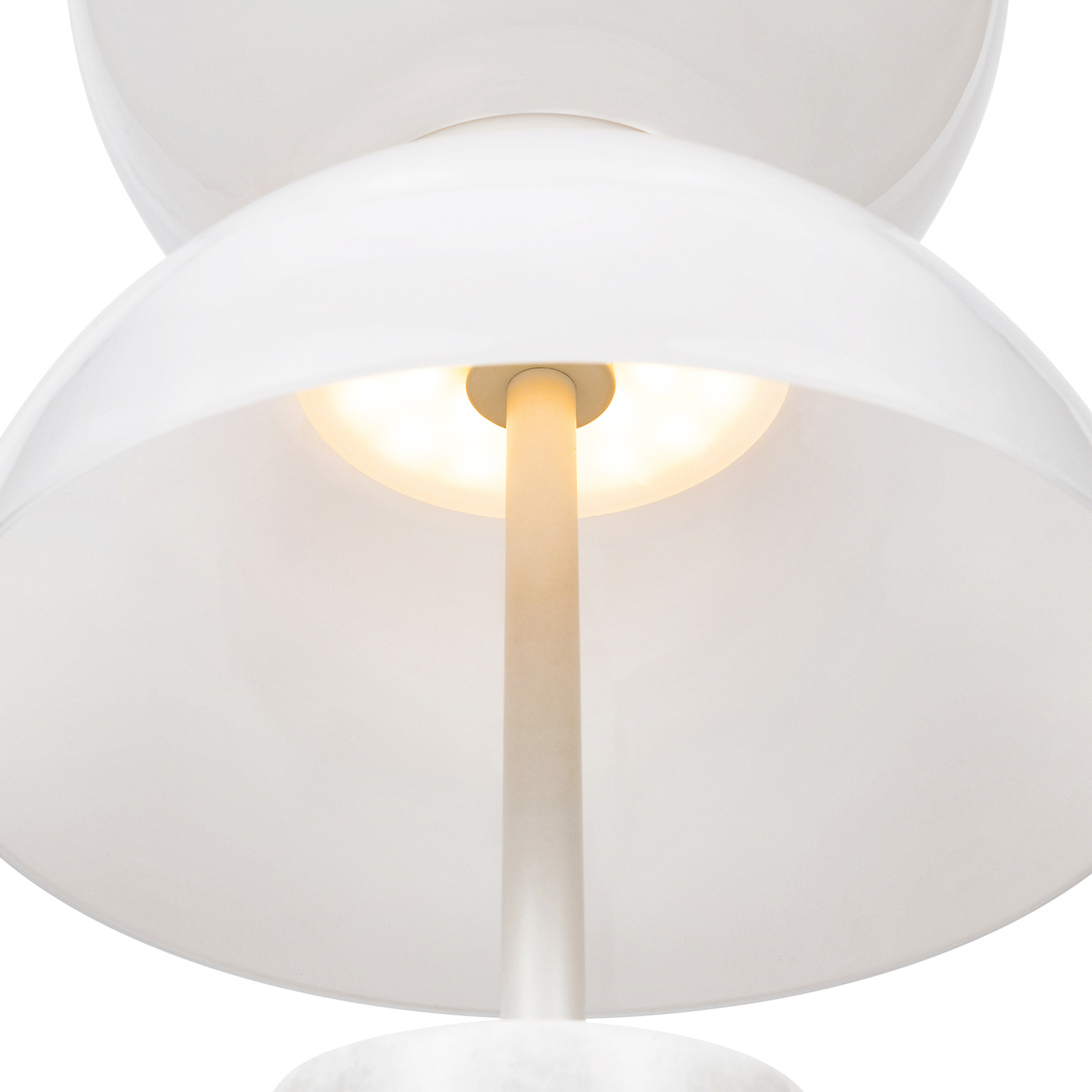 Maytoni Lampe de table LED Kyoto, blanc, hauteur 46 cm, marbre