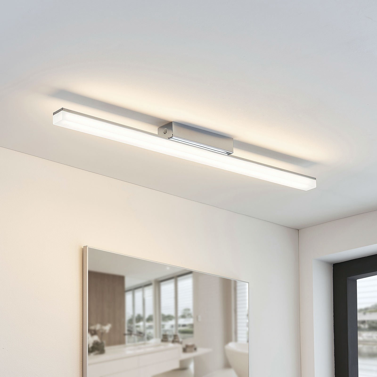 Levke LED Lámpara de Techo IP44 Chrome/White - Lindby