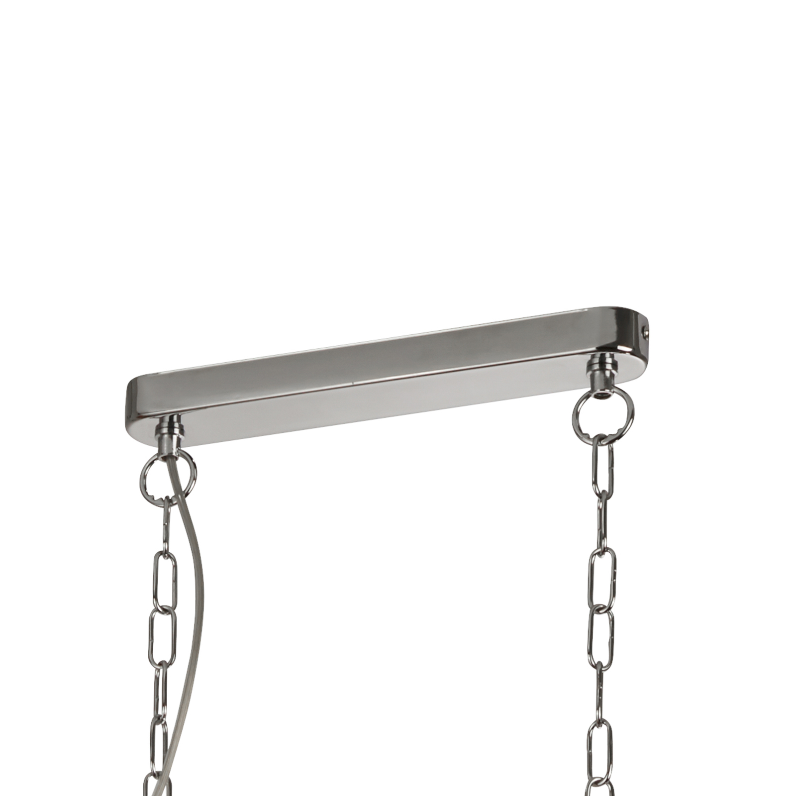 Lámpara colgante pirámide, cromo, cristal, 3 luces, 95 cm, E27