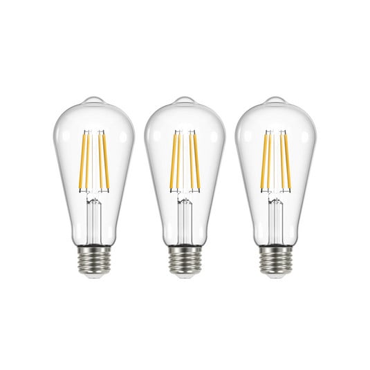 LED-Leuchtmittel Filament klar E27 3,8W 2700K 806lm 3er-Set