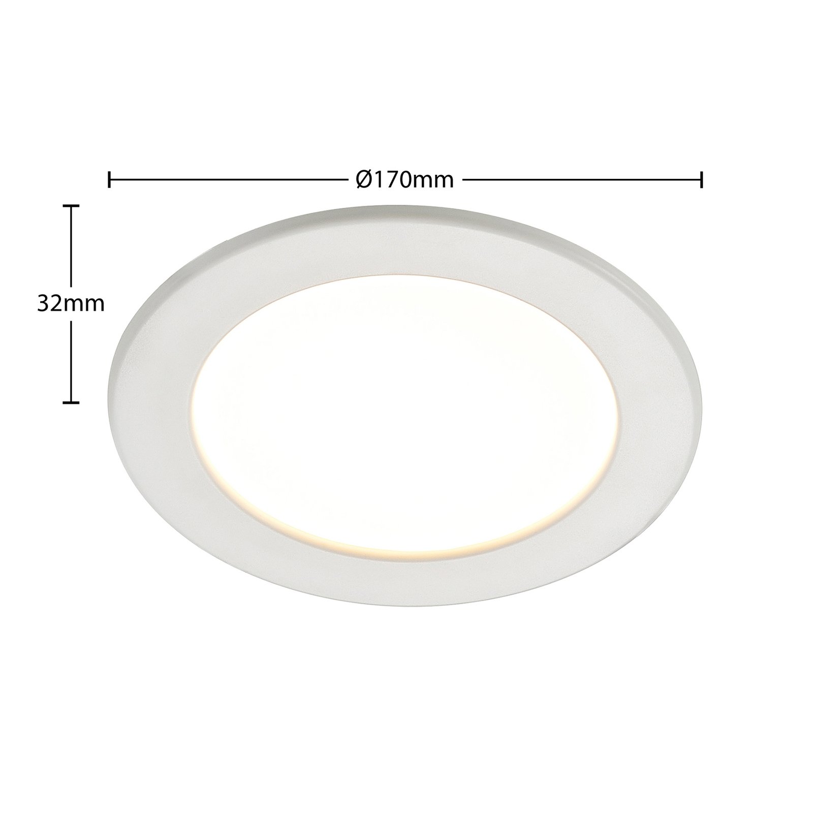 Prios LED vestavné svítidlo Cadance, bílé, 17 cm, 10 kusů, stmívatelné