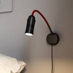 Neo! Flex Hotel II LED wandlamp, zwart/rood