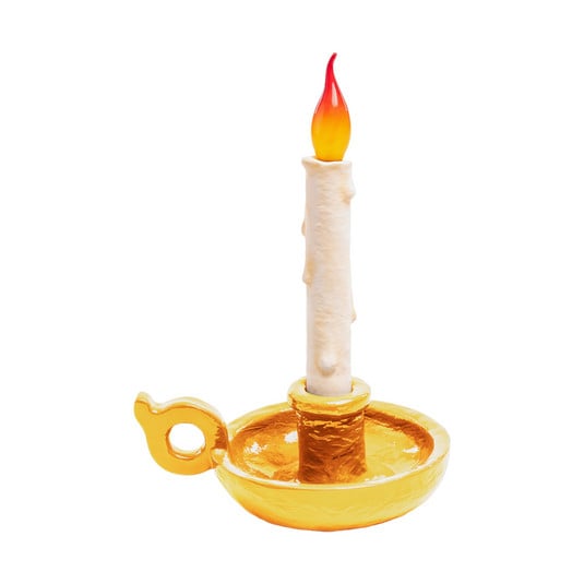 SELETTI Grimm Bugia Dekotischlampe Kerzenform gold