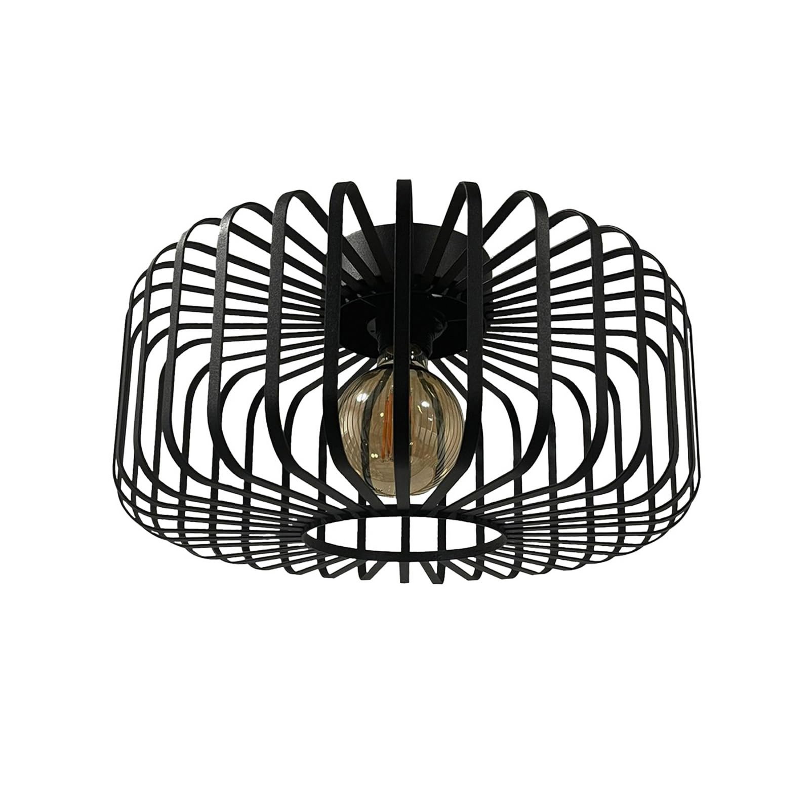 Stropní svítidlo Niko, černé, Ø 39 cm, kov, E27