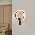 Lucande LED wandlamp Jekta, direct, zwart, dimbaar