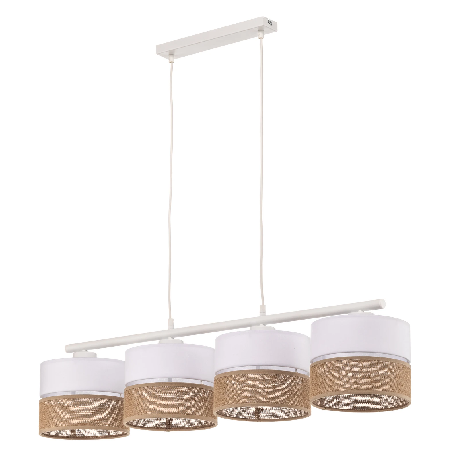 Lampada a sospensione Linobianco, lineare, 4 luci
