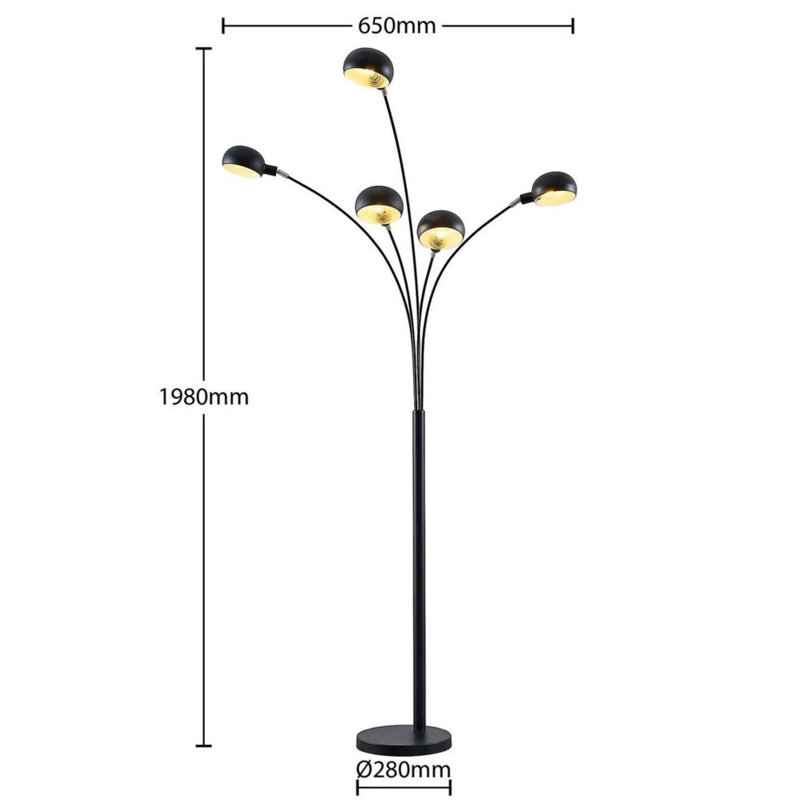 Jewa 5 Golvlampa Black - Lindby