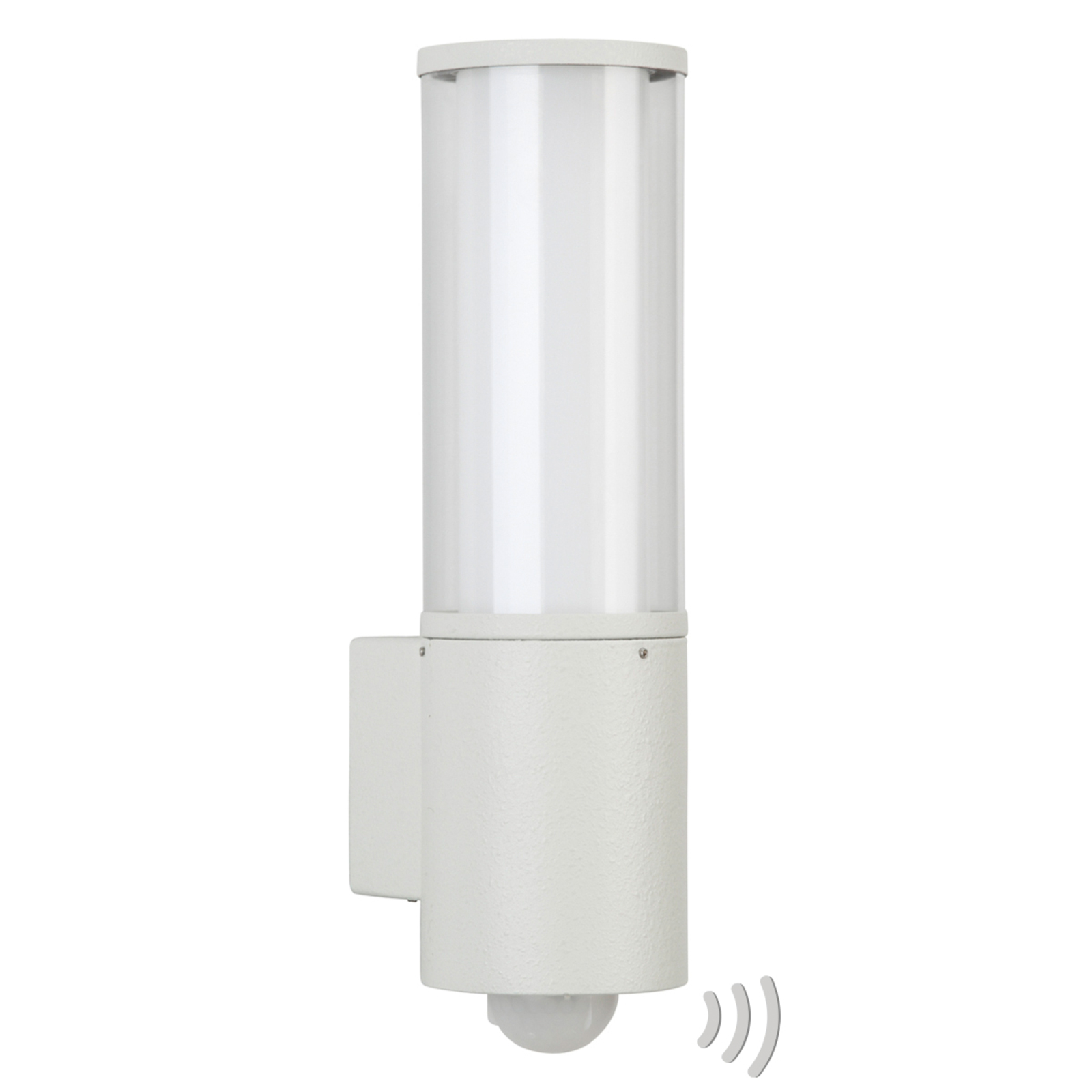 Albert Leuchten Gianna outdoor wall light, motion detector, white, aluminium, acrylic glass, opal glass, E27, 20 W, energy efficiency: A++, H: 40 cm