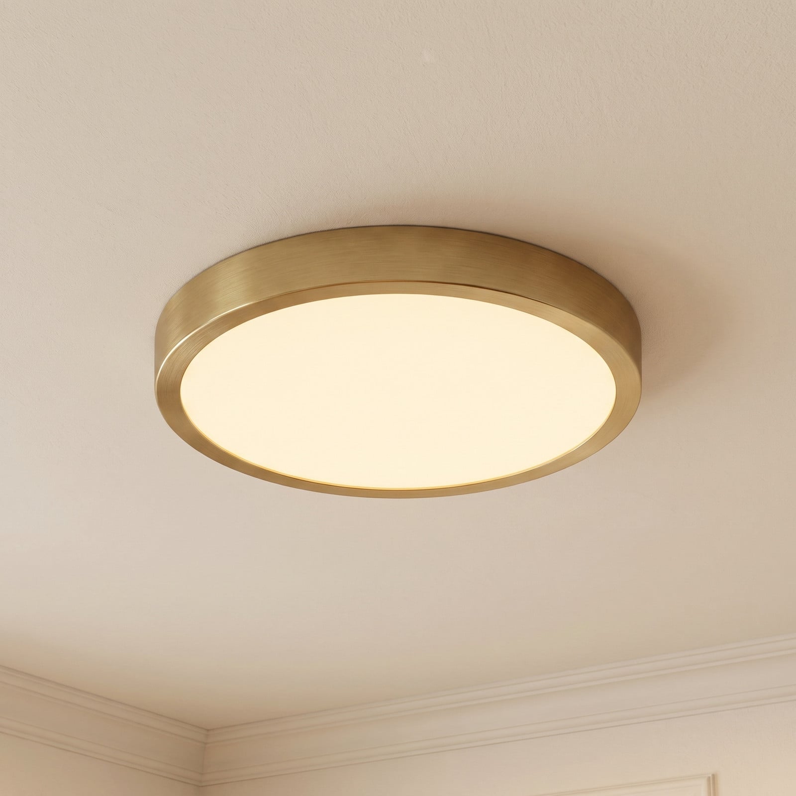Lindby LED-taklampa Sorela, Ø 24 cm, guld, dimbar