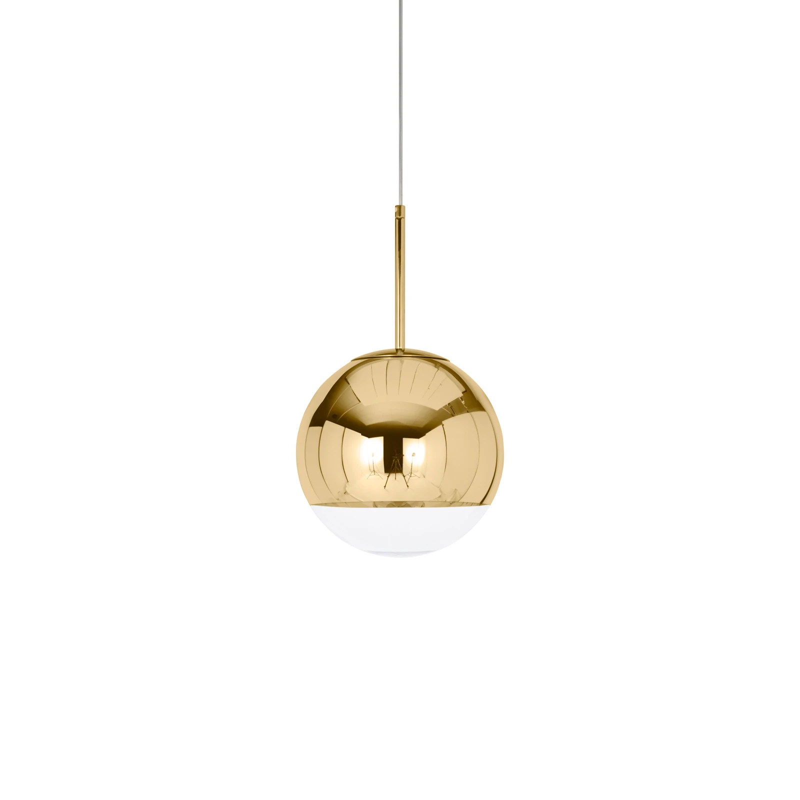 Tom Dixon Zrkadlová guľa LED závesná lampa Ø 25 cm zlatá