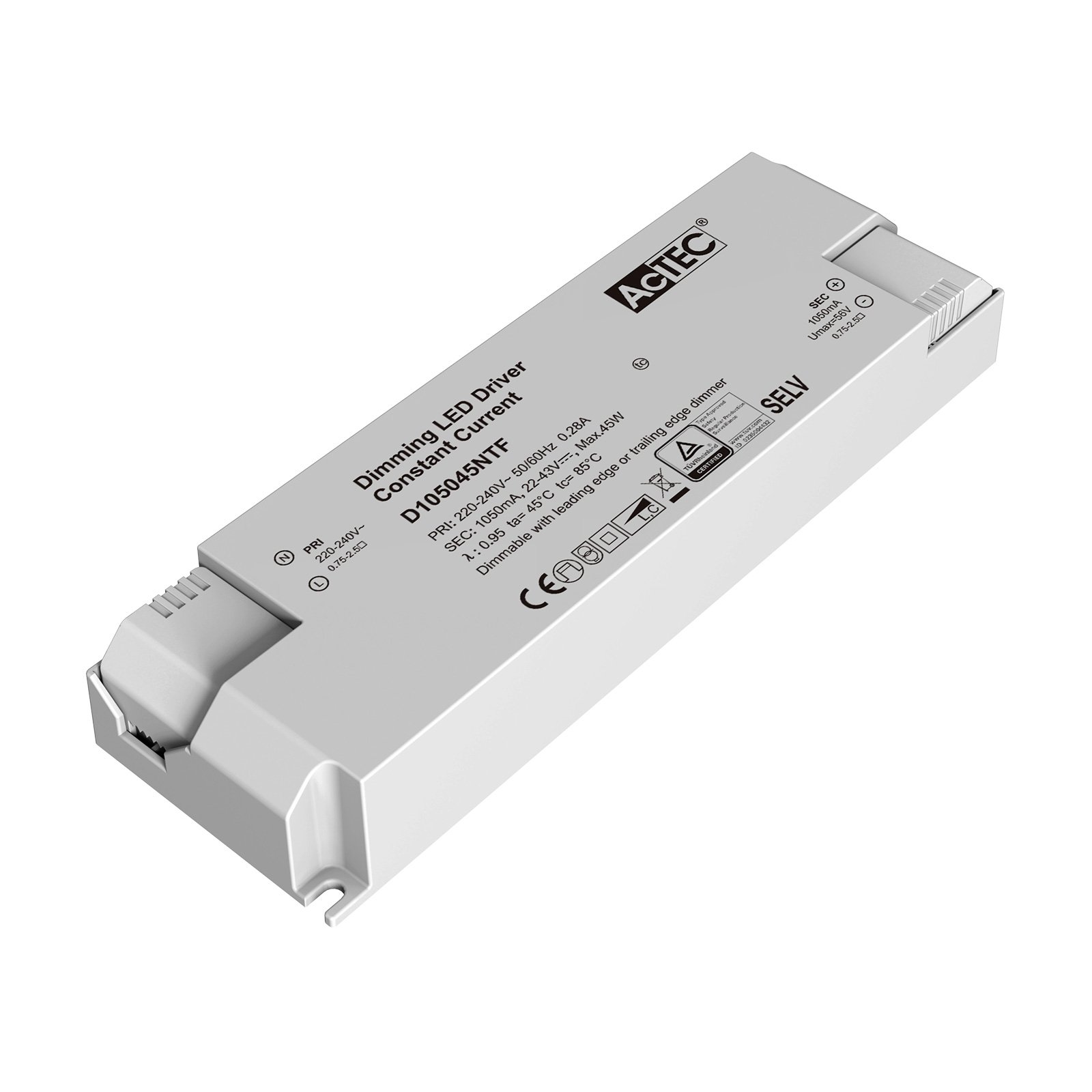 AcTEC Triac -LED-muuntaja maks. 45 W, 1 050 mA
