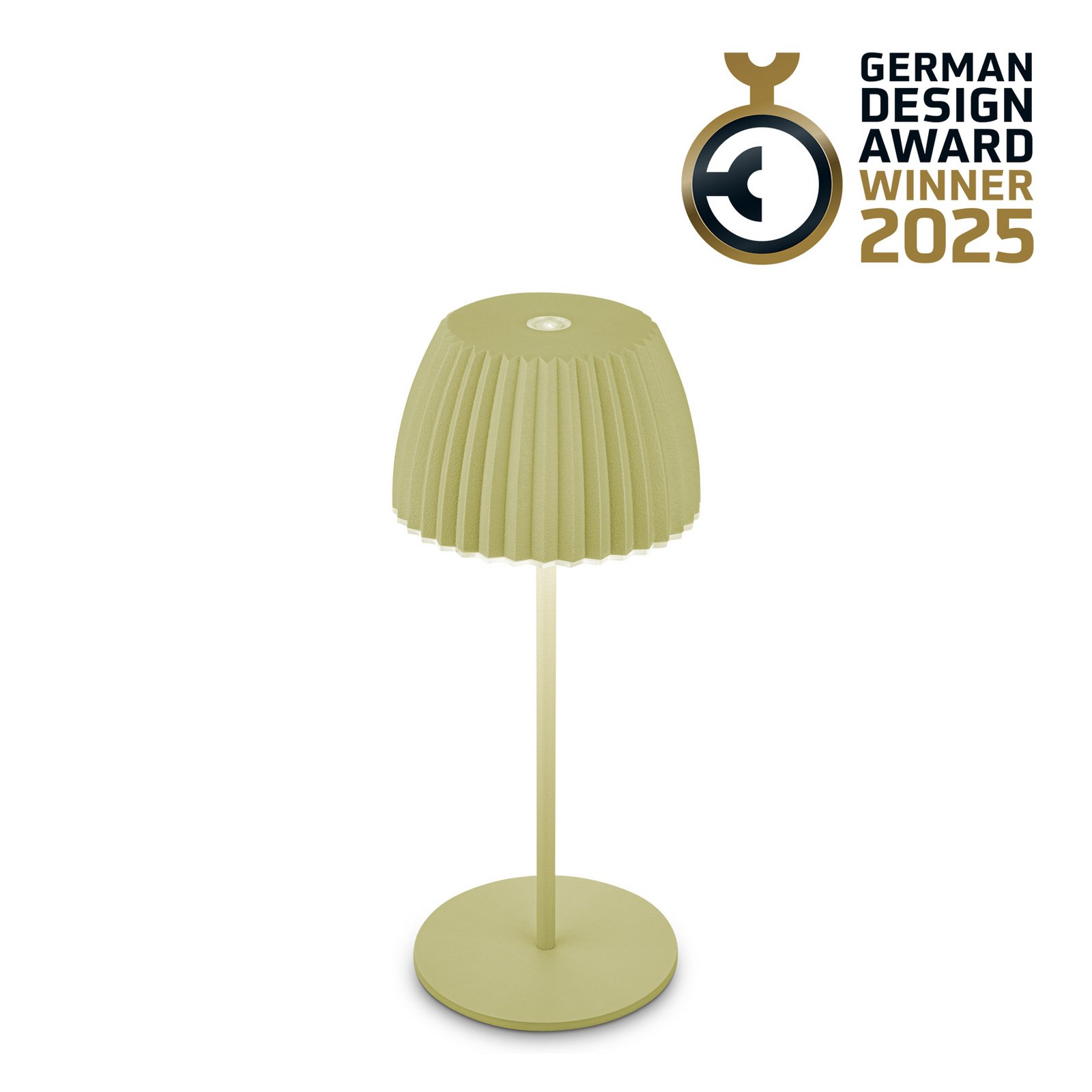 Lampa stołowa LED Brilo unplugged Riffle, 20 cm, zielona