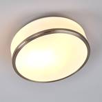 Lampa sufitowa Flush IP44, Ø 28 cm, srebrna