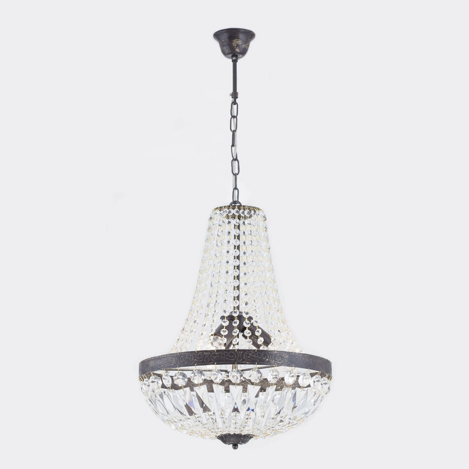 Suspension Andara, chaînes de cristaux, Ø 40 cm