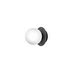 Nuura wandlamp Liila 1, Ø 14 cm, IP44 , zwart/opaal