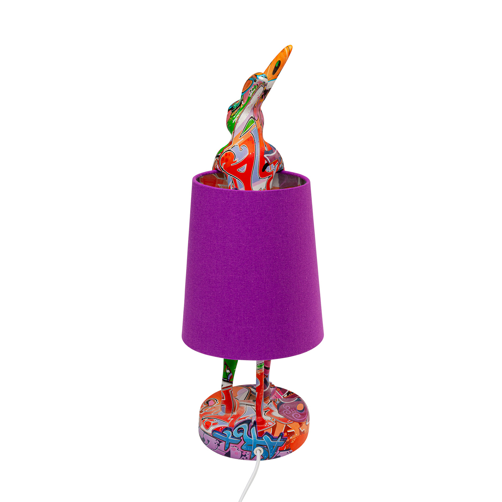 KARE tafellamp Animal Rabbit, paars/graffiti, 50 cm, E14