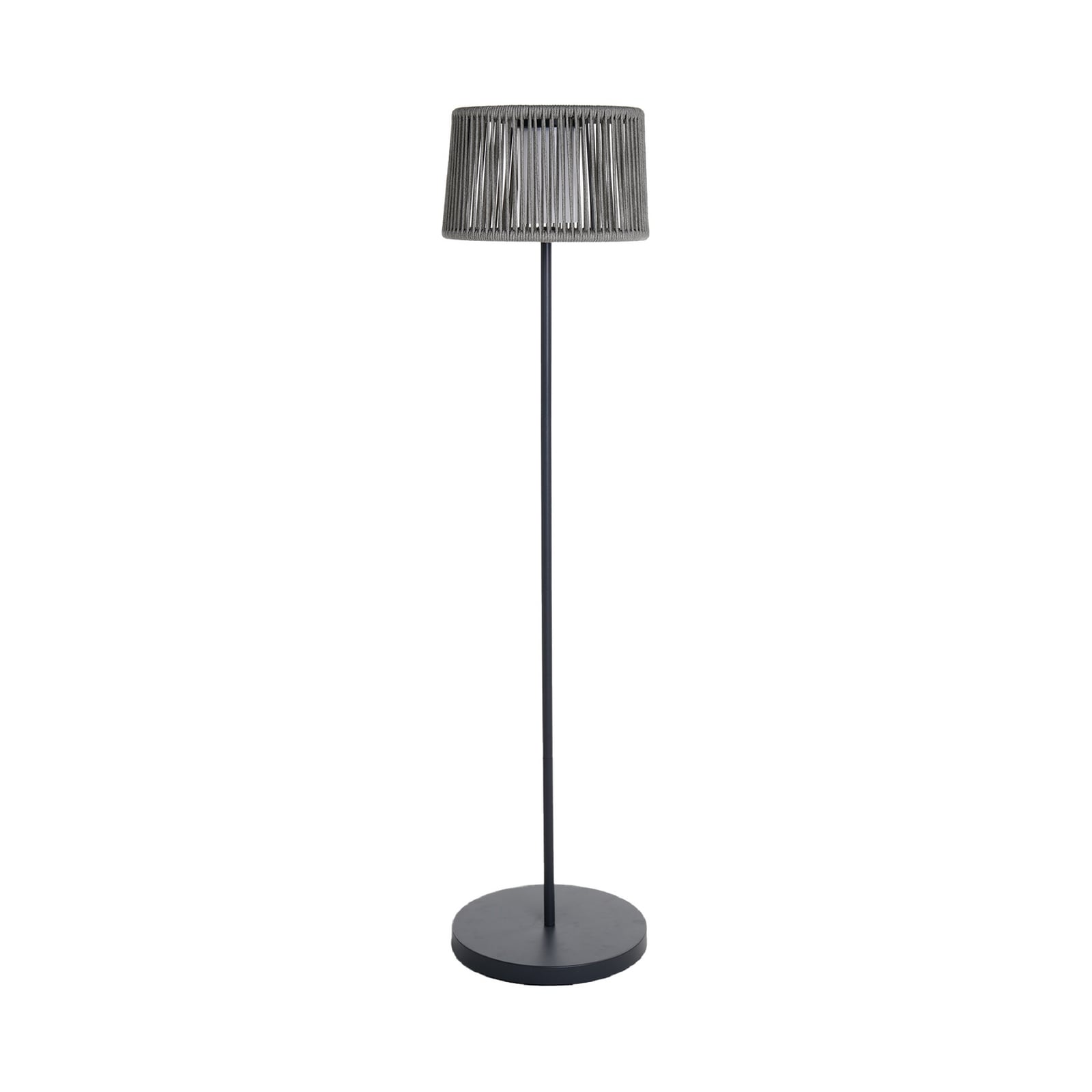 Lampa podłogowa LED na energię słoneczną Soleo, ciemnoszara, wysokość 141 cm,