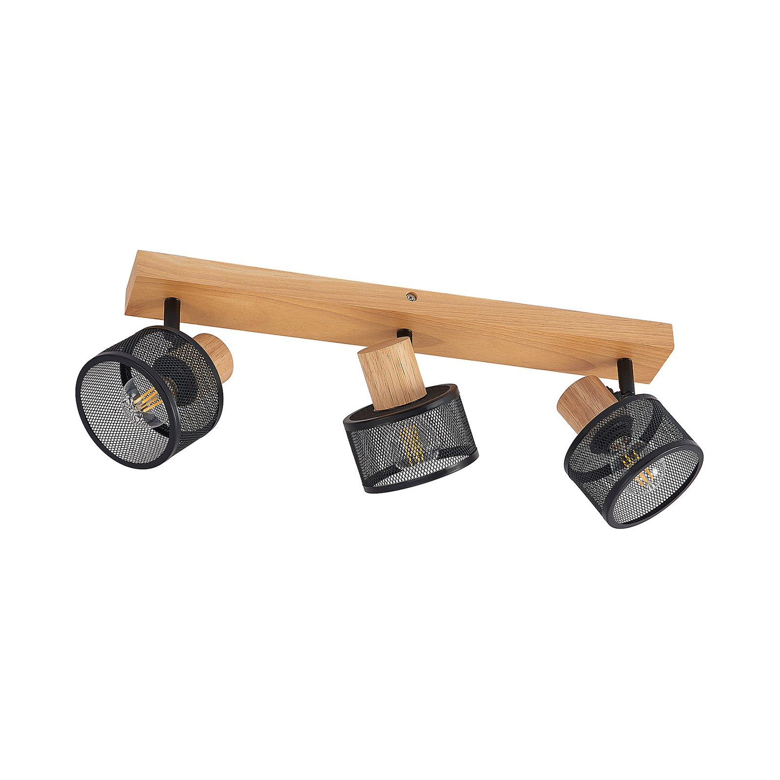 Evinora 3 Taklampe Black/Wood - Lindby