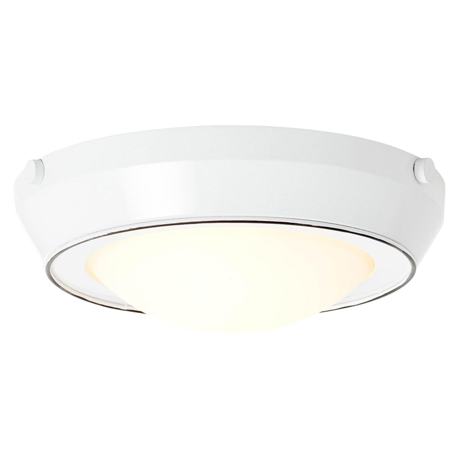Brilliant Plains ceiling light with a glass lampshade, for Living / Dining Room, metal, glass, E27, 10 W, energy efficiency: A++, H: 9.5 cm