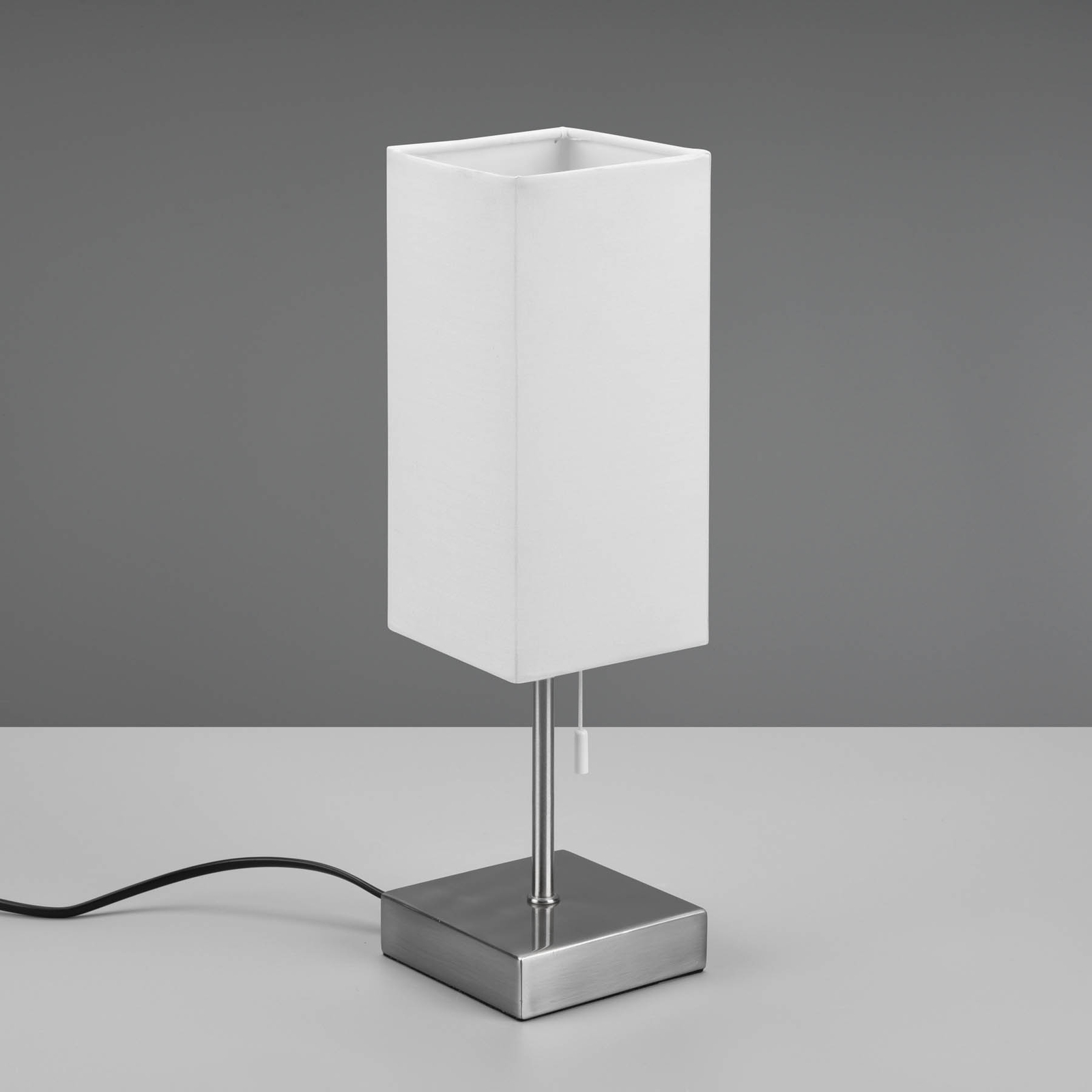 Tafellamp Ole met USB-aansluiting, wit/nikkel