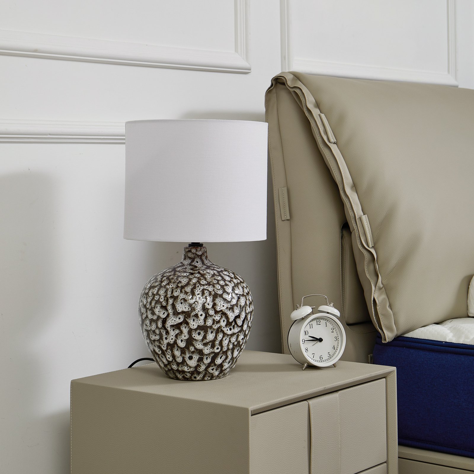 Thalassia Lampe de Table Ø26 Noir/Blanc - Lindby