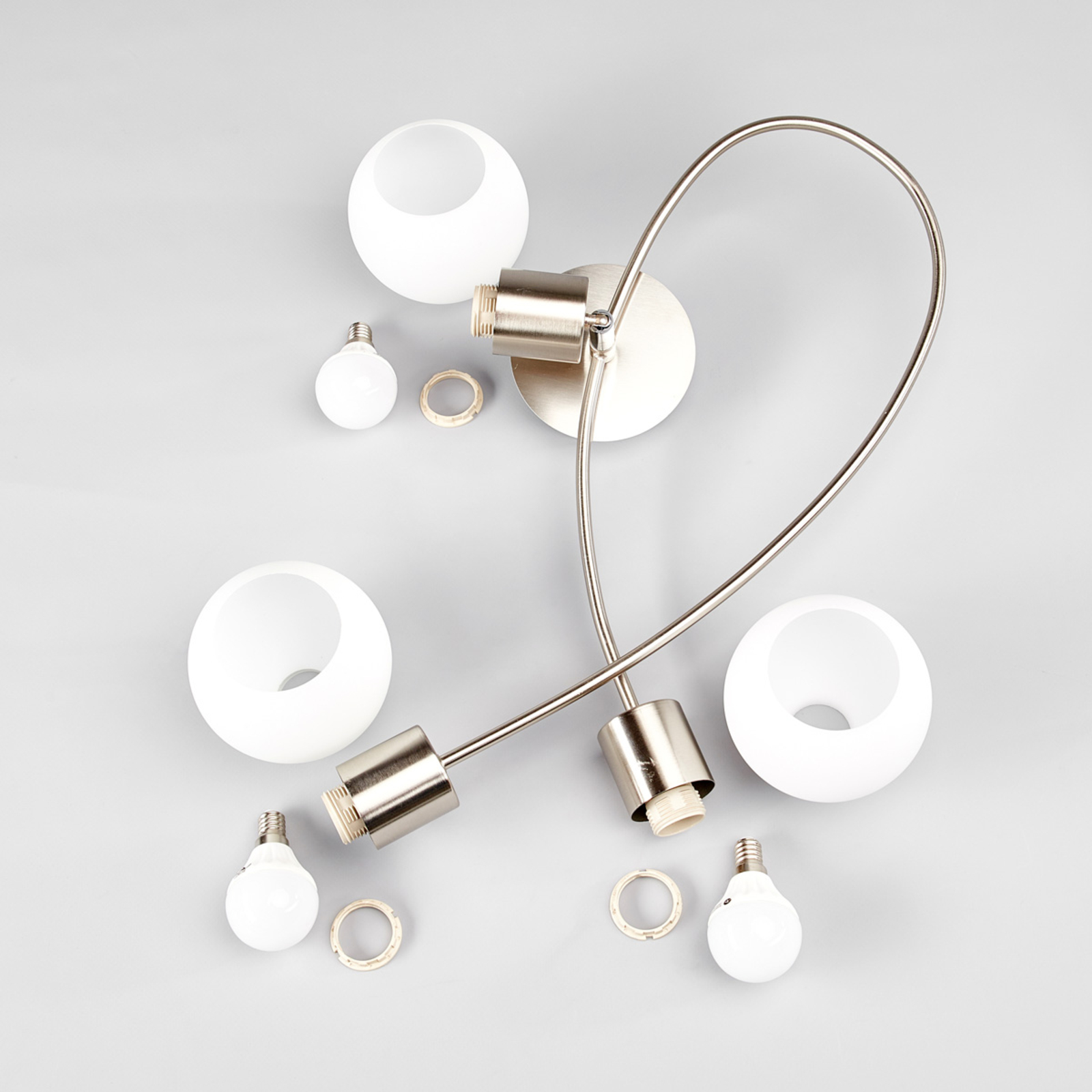 Elaina 3 Ceiling Lamp Matt Nickel - Lindby