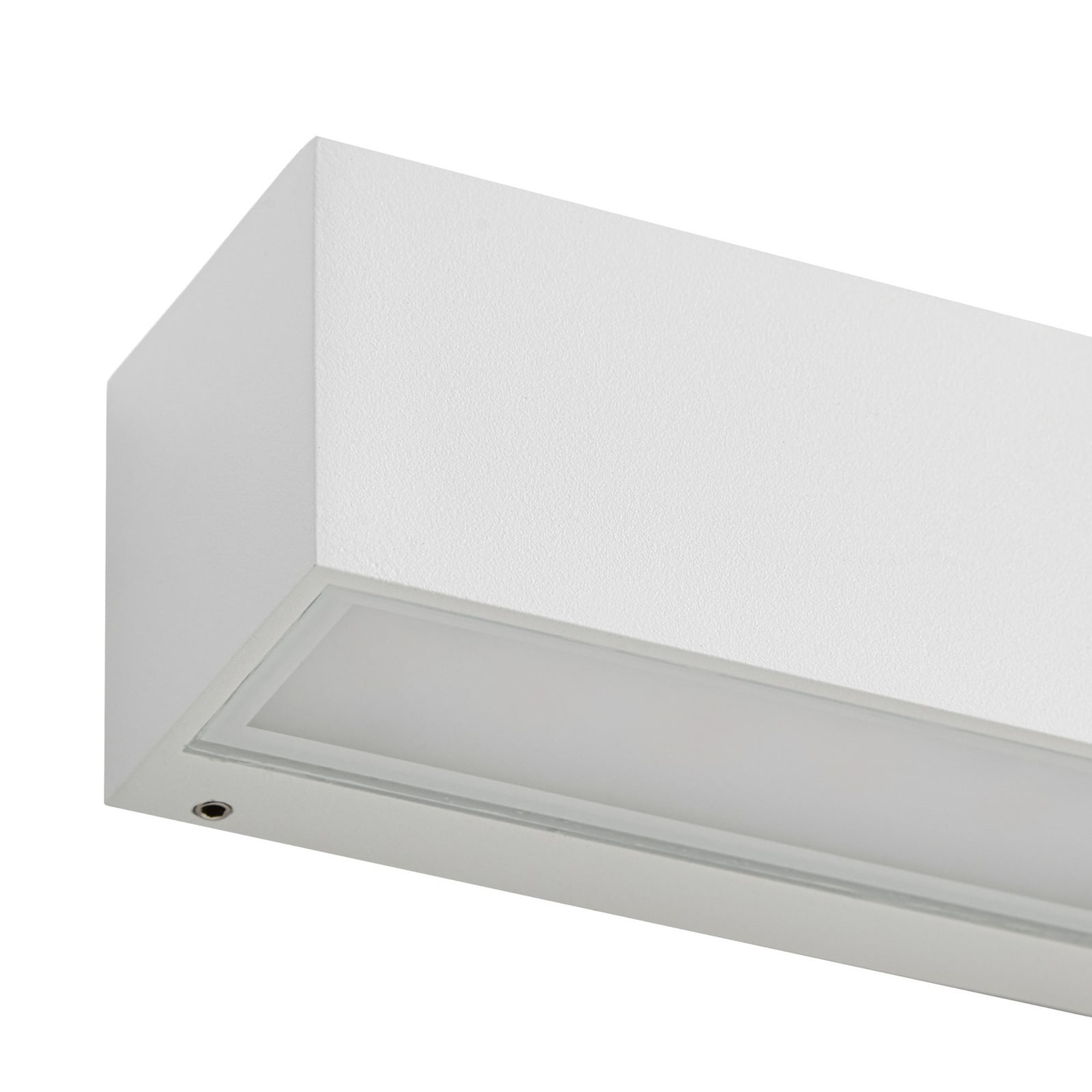 Candeeiro de parede exterior LED Lucande Lengo, 25 cm, branco, luz para