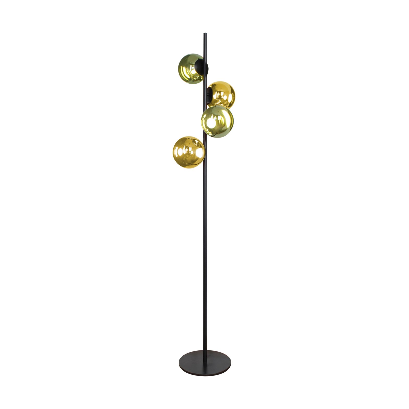 LED-Stehlampe Altaïr goldfarben/grün Höhe 160 cm 4-flg. Glas