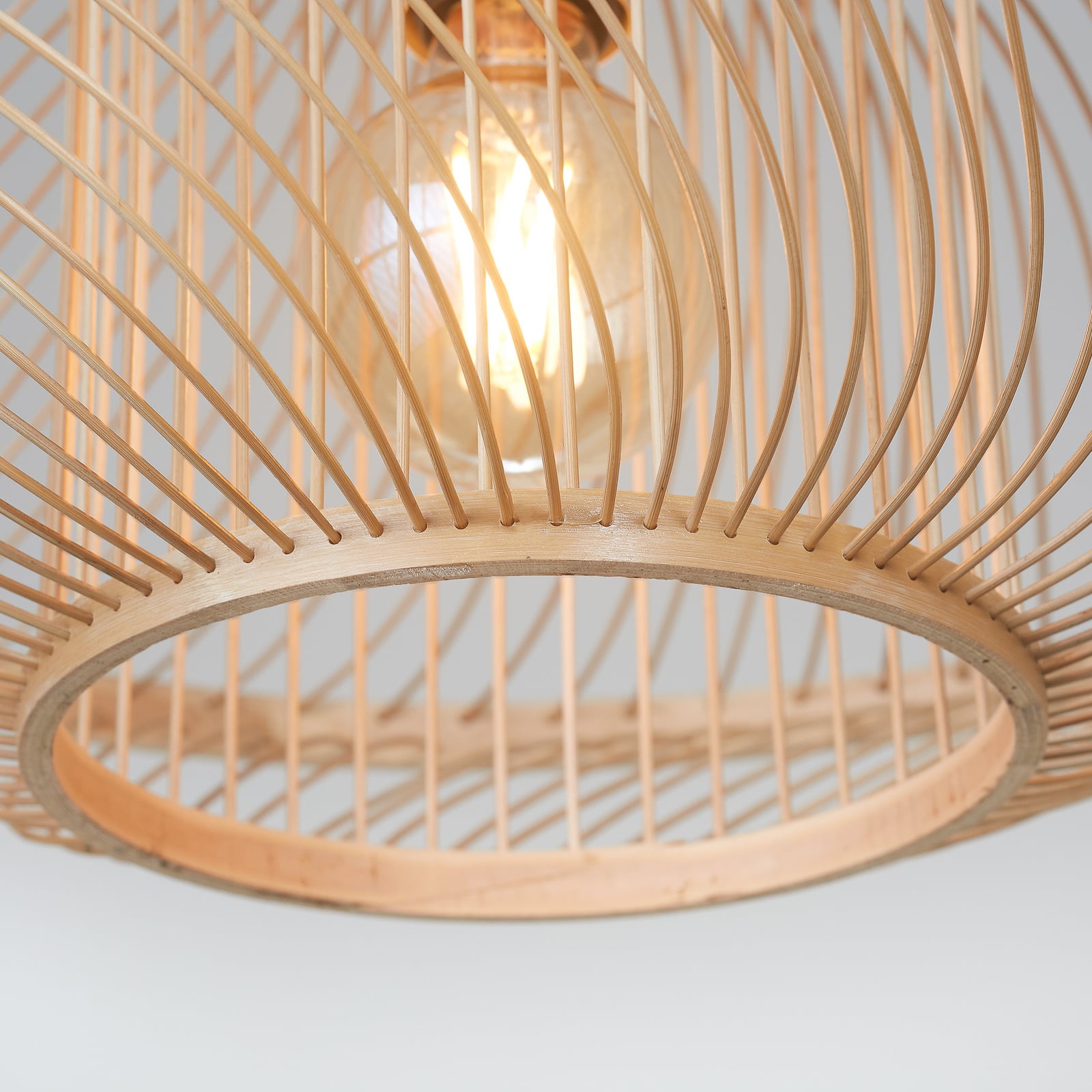 GOOD & MOJO Stropna lampa Maui, prirodna, Ø 70 cm, bambus, E27