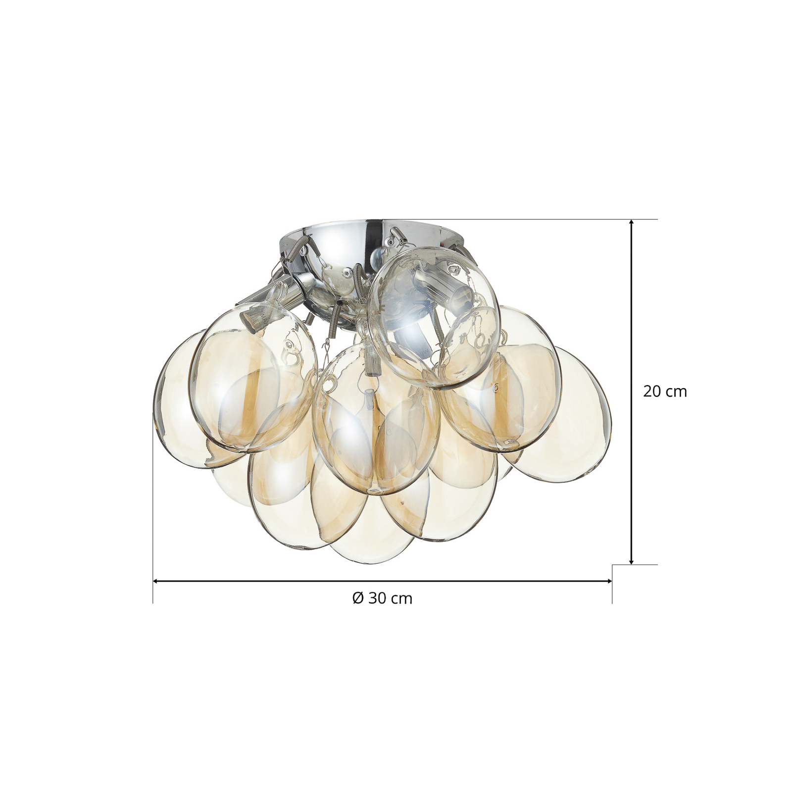 By Rydéns Gross lampa sufitowa, bursztyn, 30 cm