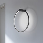LED-Wandleuchte Saturno, schwarz, Ø 50 cm, Metall, 4.000 K