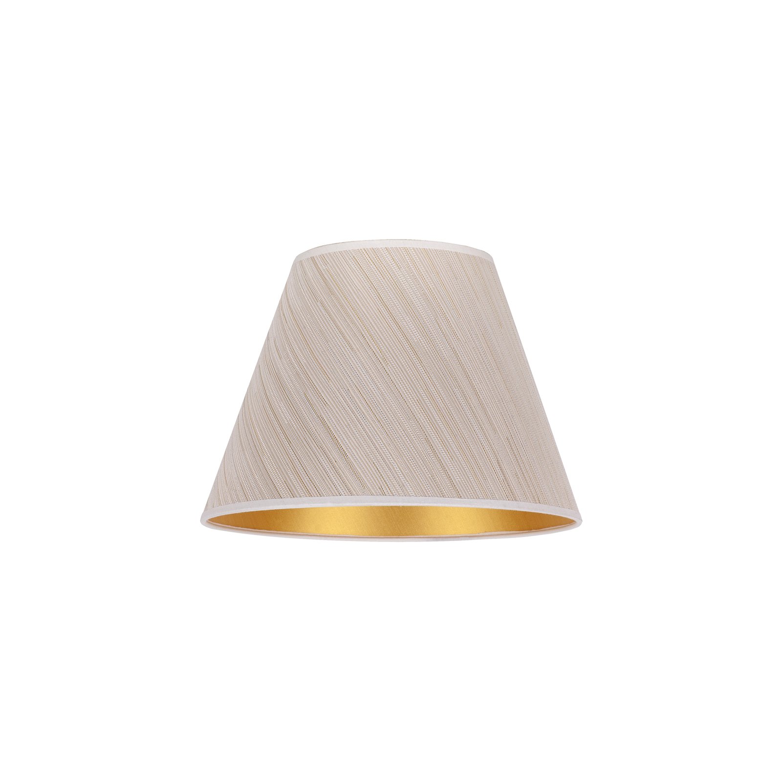 Lampeskjerm Sofia høyde 21 cm, hvit/gull stripete