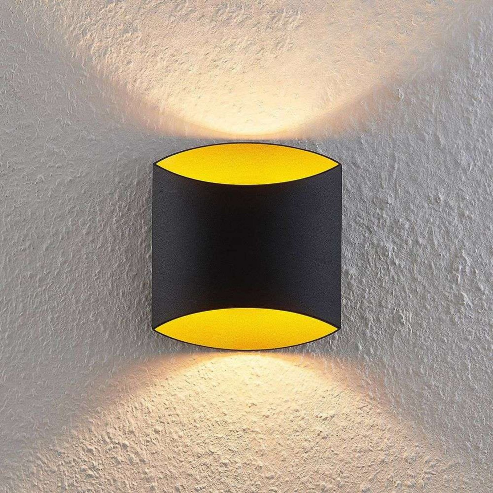 Vilja Wall Lamp Black/Gold - Arcchio