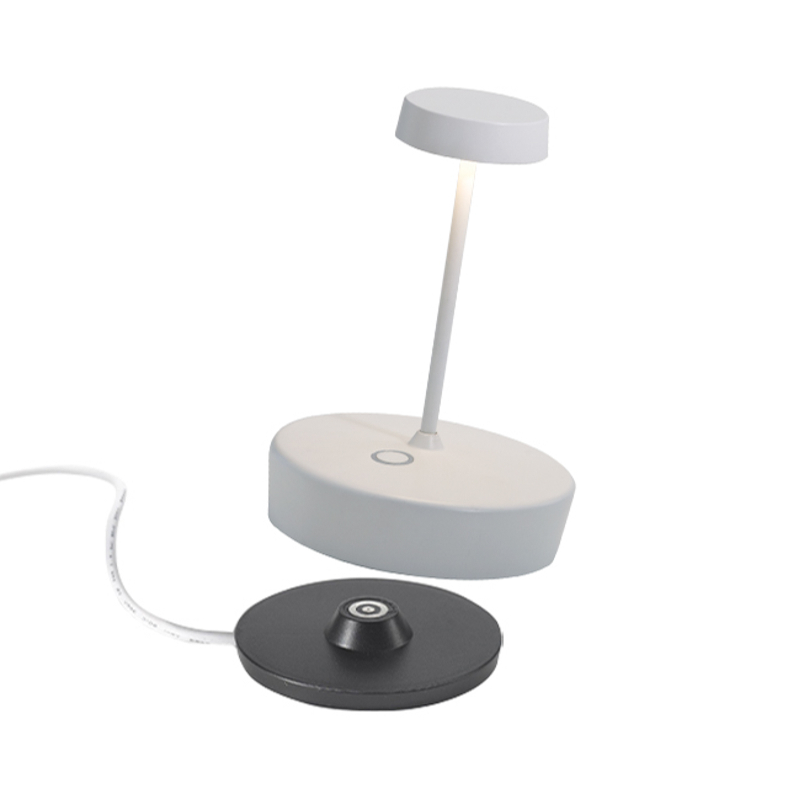 Zafferano Swap mini battery table lamp, IP65 white