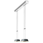 OLIGO Glance LED hanglamp 2-lamps mat grijs