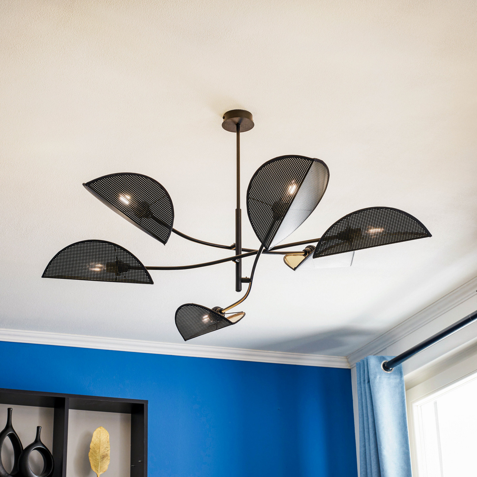 Euluna Plafonieră Lotus negru/auriu 6 becuri - Camera de zi / sufragerie - modern - negru auriu - Metal