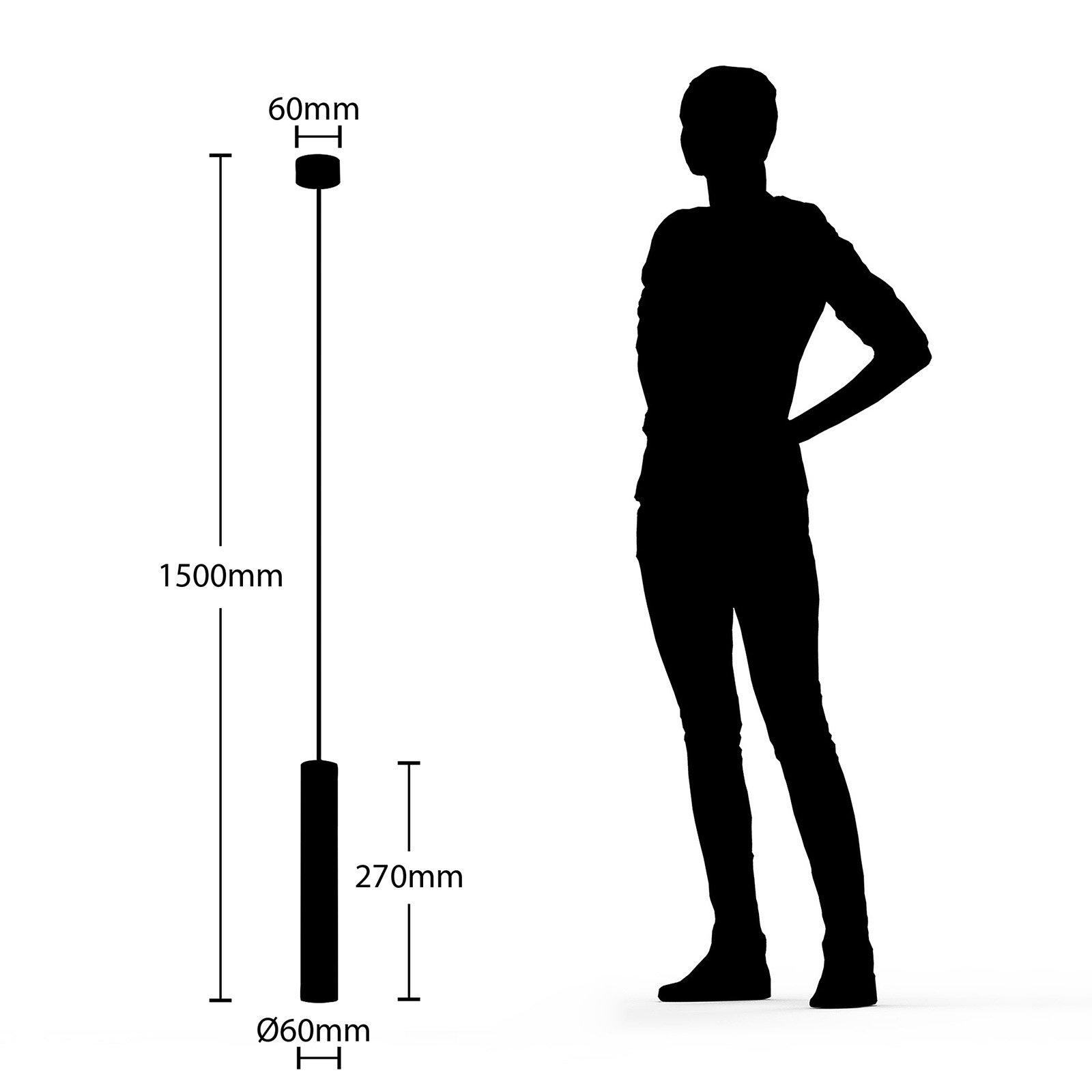 Arcchio Ejona sospensione, altezza 27 cm, bianco