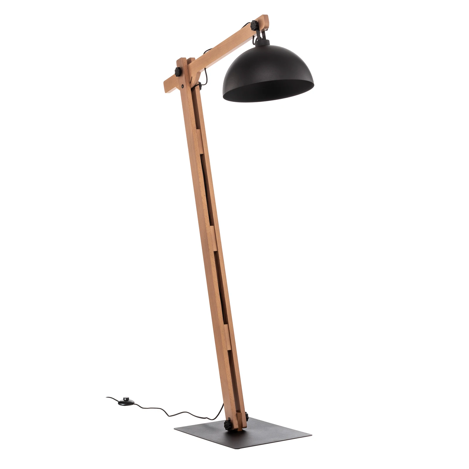 Envostar Stort podna lampa s drvenim okvirom
