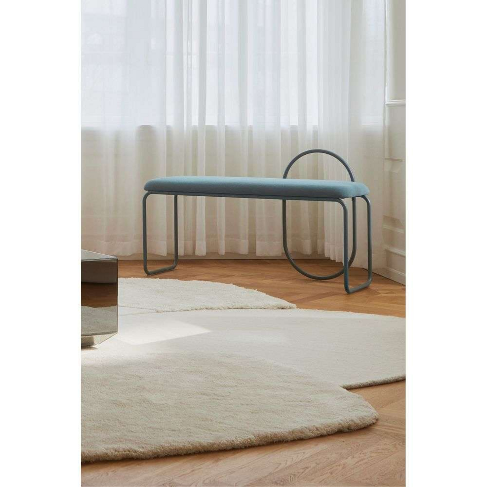 Angui Bench Dusty Kék Bouclé - AYTM