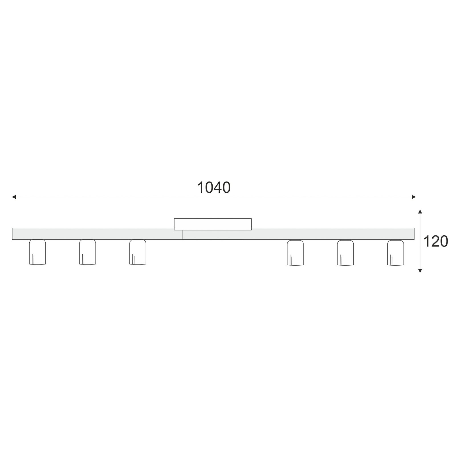 Envostar taklampe Laurent, tre/svart, 6 lyskilder