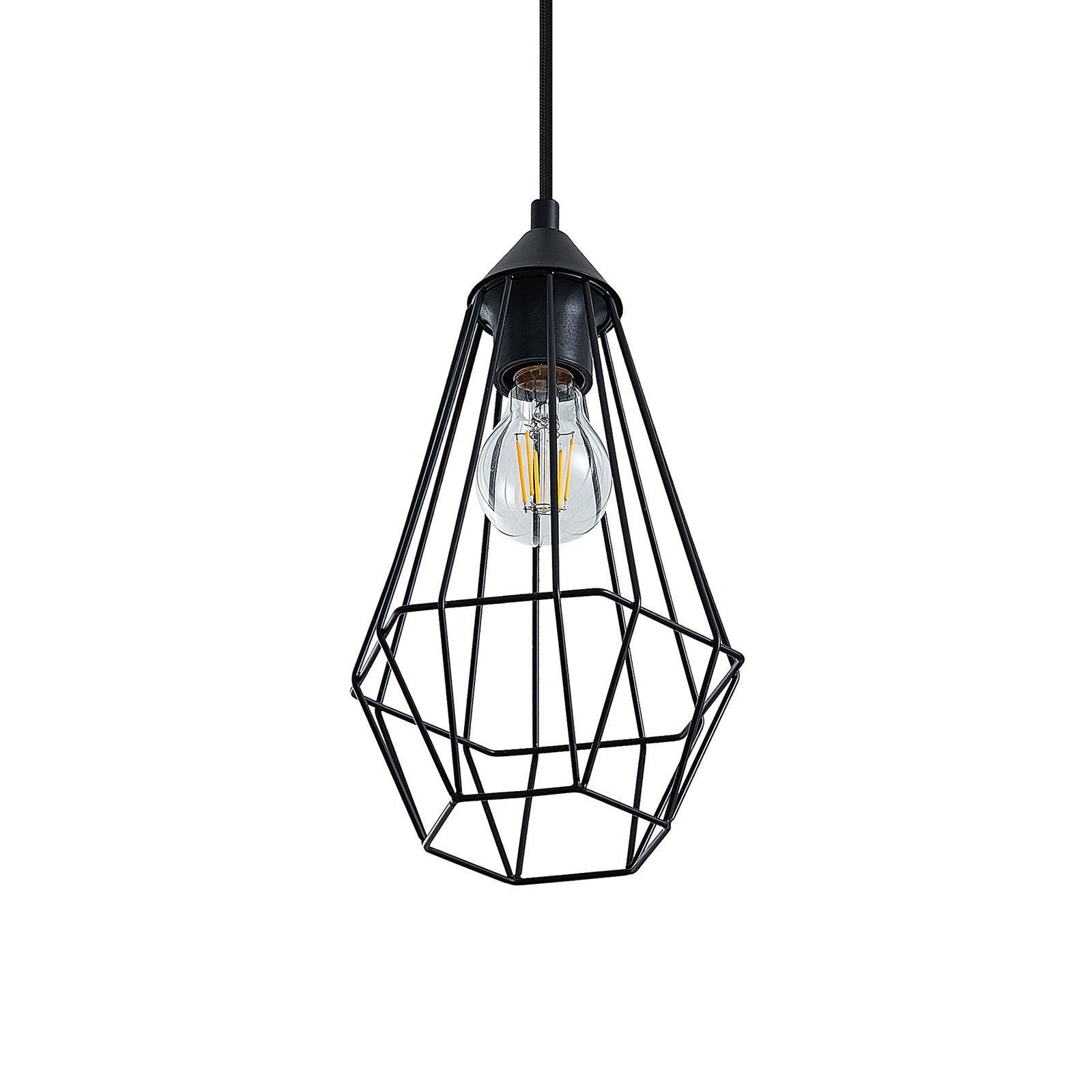 Eldarion 3 Závěsné Světlo Black/Wood - Lindby
