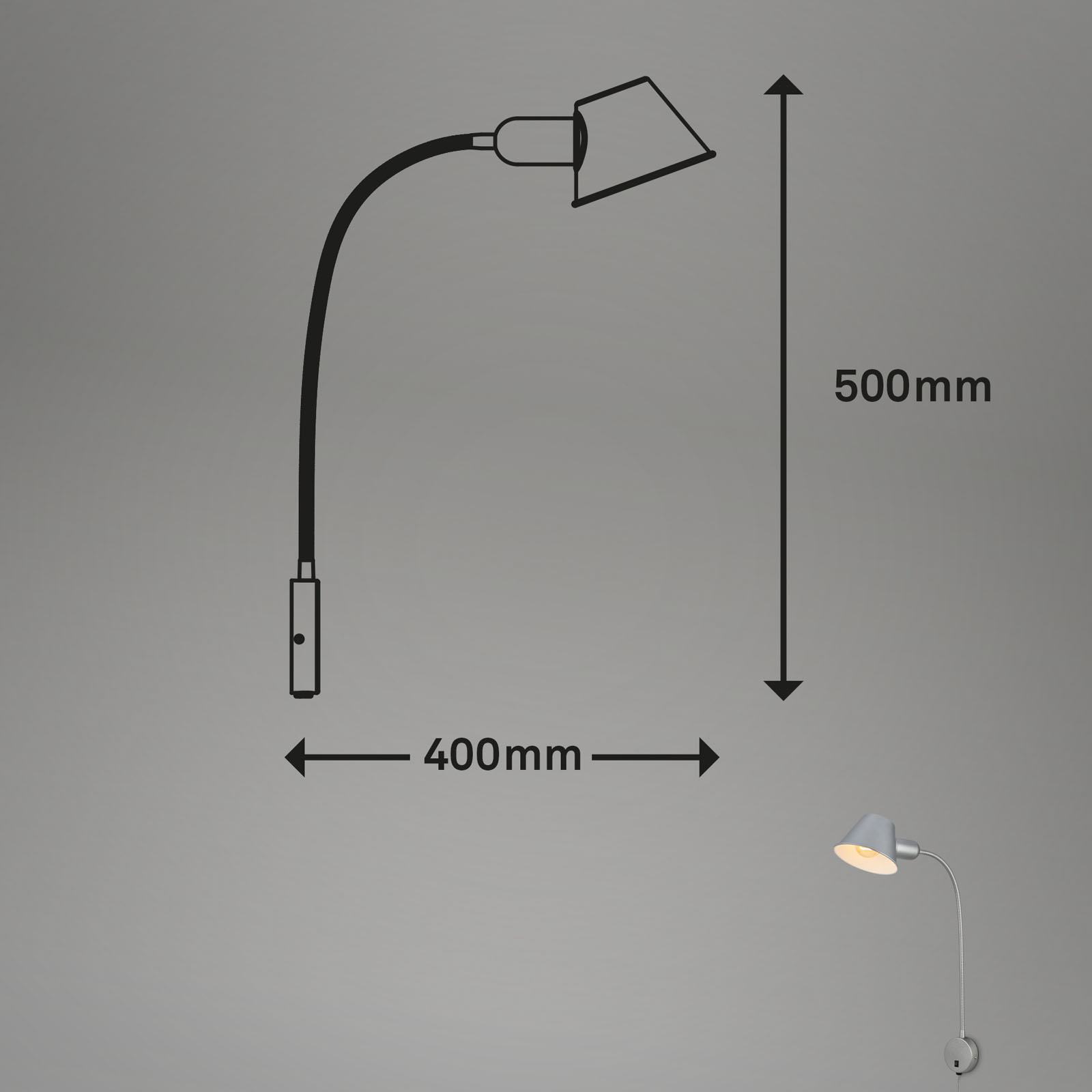 Wandlamp Brello, ronde wandlamp, chroom